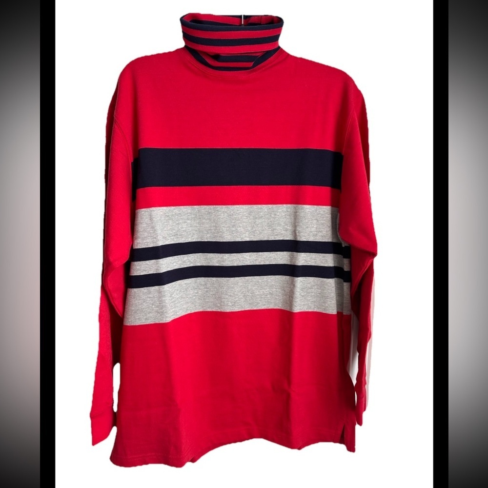 ALL WEEK LONG Color Blocked Women’s Cotton Polo Turtleneck Jersey Sz M